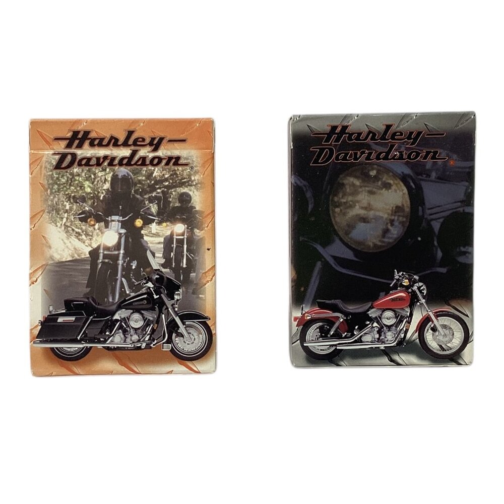 Harley-Davidson Playing Cards Set Of‎ 2 - New Unused - Vintage 1999 -